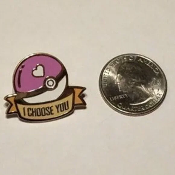 Pokemon Valentines Day I Choose You Enamel Brooch Pin - Picture 3 of 4
